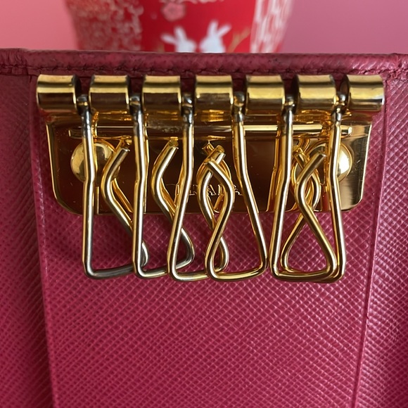 Prada Pink Saffiano Key Holder - Picture 9 of 15